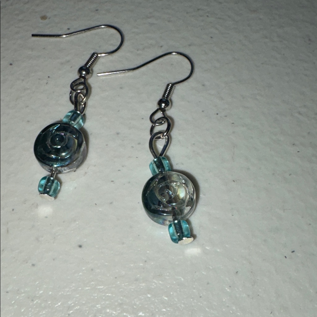 Elegant Silver And Blue Dangle Earrings By Sassy Charmer